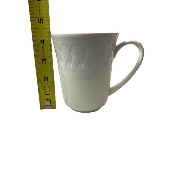 Martha Stewart FRENCH CUPBOARD Coffee Tea Mugs Cups Basketweave Set Of 2 - Picture 8 of 8